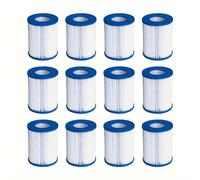 TEMU Recambios de cartuchos de filtro de piscina de tipo II DAYEAR de 12 unidades para 58094, compatibles con bombas de piscina elevadas de 530/800 GPH, filtros de material PET y PET+PE duraderos