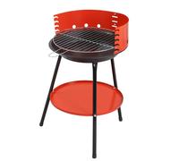 TEMU Redonda de Portátil Color y Negro con Parrilla de Acero y Estante Inferior para Jardín y Camping