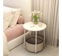 TEMU Redonda Pequeña, para Salón, Dormitorio, Estilo Moderno, con Cesta de Tela