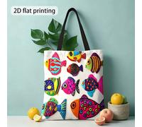 TEMU Regalo de Navidad, Bolso de decorativo impreso con forma de pez, 2D y colorido, a , bolsa de compras reutilizable, adecuado para mujeres como bolso de para salidas