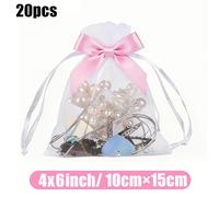 TEMU Regalo para Ella/Él 20pcs Bolsas de Organza Blancas de Gran Tamaño 4"X6" (10Cm×15Cm) | Bolsas de Regalo con Multicolor para Recuerdos de