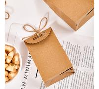 TEMU Regalo para Ella/Él 24 piezas Bolsa de papel marrón plegable para dulces, , , Festival, Boda, Envoltura de regalo de papel marrón para Navidad