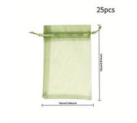 TEMU Regalo para Ella/Él 25pcs Bolsas de Regalo de Organza Verde de 15 X 10Cm con Bolsas de Malla con Cordón