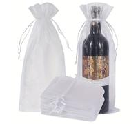 TEMU Regalo para Ella/Él 30 Elegantes Bolsas de Organza Rosa con Cordón - Ideal para Navidad, y , Hechas de Malla Transparente, Adecuadas para Cubiertas de Botellas y Vestidos