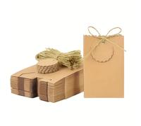 TEMU Regalo para Ella/Él 50pcs Cajas de Regalo de Papel Etiquetas de Papel Vacía Bolsa de Embalaje con Cuerda de Cáñamo Etiqueta de Regalo para de Boda