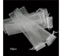 TEMU Regalo para Ella/Él 9.84IN Paquete de 50 Bolsas de Organza con Cordón, Bolsas de Organza Transparentes Multiusos para Recuerdos de Boda, Regalos de y Almacenamiento de Abanicos de