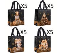 TEMU Regalo para Ella/Él, Juego de 20 Bolsas de Regalo Festivas con Diseños de Muñecos de Nieve, Árboles de Navidad y Calcetines, Equipadas con de y Dorada. Ideal para Fiestas