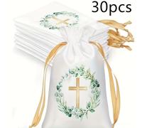 TEMU Regalo para Ella/Él, Juego de 30 Bolsas con Cordón para Fiestas, Ideal para Regalos de Bautizo, Medidas de 4 X 6 Pulgadas, para Ocasiones Religiosas y Joyería