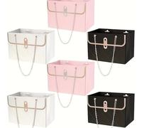 TEMU Regalo para Ella/Él - Juego de 6 Cajas de Papel para Flores con Cadena Metálica, Bolsa de Almacenamiento para Arreglos Florales, , San Valentín, Día de la , y Despedida de Soltera