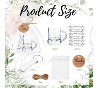 TEMU Regalo para Ella/Él, Recuerdos de Boda para Invitados Incluyen un Juego de 10 Shot Glasses y Abrecorazones con Llavero, Completos con Etiquetas de Agradecimiento y Bolsas de Organza