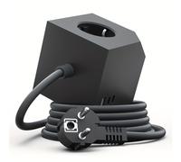 TEMU Regleta de con Tres y USB-C | Enchufe EU con Cable de Extensión de 1.4 Metros, con Protección contra Sobretensiones y Montaje Magnético para Uso en Pared o Escritorio