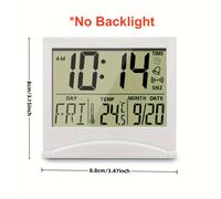 TEMU Reloj Compacto para Viajes con Calendario, Pantalla de y Repetición - Pantalla LCD Grande, Funciona con Pilas, Diseño Plegable para Decoración u Oficina