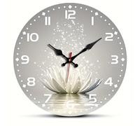 TEMU Reloj de 1 pieza, reloj minimalista Magic for Lotus, reloj de madera de cuarzo silencioso, para dormitorio, , oficina, cocina, baño, funciona con pilas (pilas no incluidas)