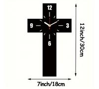 TEMU Reloj de cruz de madera decorativo, para la decoración de paredes del hogar, para regalar, funciona con pilas, con un movimiento silencioso para una sin molestias