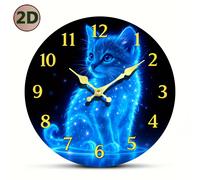 TEMU Reloj de Pared 2D , Reloj de Pared y Encantador de Azul, Diseño No , Reloj de Pared Silencioso Sin , Decoración Minimalista Creativa a Pilas, Adecuado para Baño, Cocina, , Pilas No Incluidas