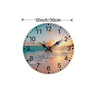 TEMU Reloj de pared de 1 pieza, reloj de pared artesanal de madera decorativo para , reloj moderno silencioso de pared para dormitorio, pila no incluida