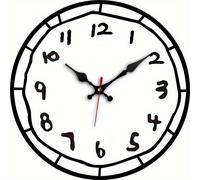 TEMU Reloj de Pared de Cuarzo Silencioso Moderno - Pantalla de Números Grandes, Diseño de Madera para Dormitorio, , Oficina, Cocina, Baño - Funciona con Pilas (AA), No Batería