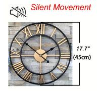 TEMU Reloj de Pared de Metal de Inspiración Vintage - Silencioso, Sin con Números Fáciles de Leer para Decoración y Oficina