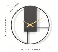 TEMU Reloj de pared minimalista de moda, de metal y hierro, popular y silencioso, de 16 pulgadas/40 cm para o dormitorio