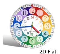 TEMU Reloj de pared , reloj de aprendizaje colorido, reloj de madera silencioso sin , para dormitorio, , oficina, cocina, baño, funciona con pilas (pilas no incluidas)