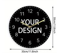TEMU Reloj de Pared Romántico para con Foto Personalizado, Cara del Reloj Madera Silencioso sin Tic Tac por Batería Impreso en UV para Dormitorio, , Cocina, Baño - Regalo para Ella, o Oficina
