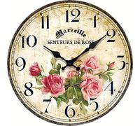 TEMU Reloj de pared silencioso decorativo de 1 pieza con vintage, adecuado para regalos festivos y decoración del hogar, utiliza pila AA (pila no incluida)