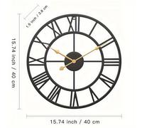 TEMU Reloj de Pared Vintage de Metal Silencioso Sin - Reloj Moderno Adecuado para Sala, Dormitorio, Oficina - Movimiento Silencioso para Decoración (Sin Sonido)