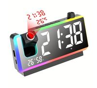 TEMU Reloj de Proyección de Luz Nocturna , Reloj de Mesa Electrónico LED, Adecuado para la Decoración del Hogar, , Oficina, Regalo de Día de la , , Pascua