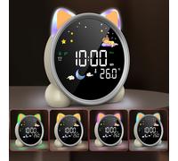 TEMU Reloj Despertador Lemnoi para Niños, Entrenador de Sueño para Niños y Niñas, Reloj Despertador Infantil con Pilas, , Función , 3 Niveles de