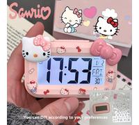 TEMU Reloj despertador rosa Sanrio Hello Kitty con , luz nocturna de anime adorable y decoración de escritorio, para dormitorios y residencias de , idea de regalo , reloj despertador adorable