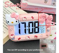 TEMU Reloj Despertador Sanrio Hello Kitty de Rosa - Luz Nocturna Anime Adorable para Escritorio, Ideal para Dormitorios y Residencias Estudiantiles, Diseño Encantador con y Pegatinas, tu