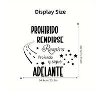 TEMU RENDIRSE Toma un Profundo y Frases Motivacionales en Español Adhesivo de Pared para Dormitorio Oficina Decoración de Cabezal de Cama Calcomanía de Pared