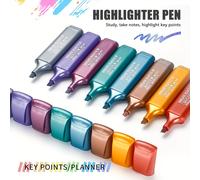 TEMU Resaltador Metálico con de 8 Colores, Set de Bolígrafos Brillantes, Punta Biselada de 1-5 mm, Secado Rápido y a Prueba de Manchas para Journaling y