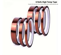 TEMU Rollos de Cinta de Poliimida - Cinta de Sublimación de Adecuada para Aislamiento Eléctrico, y de Motor - Disponible en Anchos de 5Mm, 8Mm, 10Mm y 10M de , Cinta Adhesiva Térmica Duradera