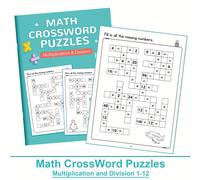 TEMU Rompecabezas de Matemáticas: Multiplicación y División del 1 , Tabla de , Desafíos de Cruz y Raya, Materiales Educativos para de 3º a 5º Grado, Cuaderno de Matemáticas
