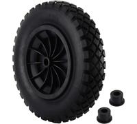TEMU Rueda de PU 3.50-8 para Carro de Jardín, Neumático Sólido de Goma Resistente con Protección - Rueda Duradera para Remolque y en