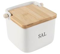 TEMU Salero y azucarero cocina minimalista ceramica con madera español (Salero)