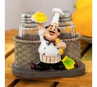 TEMU Saleros y Pimenteros de Vidrio con Temática de Chef - Perfectos para el Hogar, Cocina, Restaurantes, Cafeterías y Picnics - Decoración Ideal para Fiestas de Navidad y Año