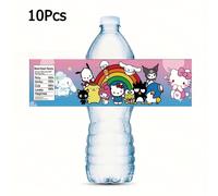 TEMU Sanrio 10pcs Pegatinas Impermeables de Kitty y My Melody Kuromi Cinnamoroll, Tema de Dibujos Animados, Multicolor, Autoadhesivas para Decoraciones de Fiestas DIY, y Suministros de Oficina Diarios