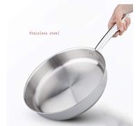 TEMU Sartén profunda de acero inoxidable de 24 cm (con ) Resistente, fácil de limpiar y con diseño ergonómico. Adecuada para guisar y freír. Ideal para acampadas y picnics.