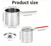TEMU Sartén Profunda Portátil de Acero Inoxidable con Cesta y Filtro, Ideal para Hogar, Exteriores, , Frituras - Olla de Gas para , Pescado, Pollo, Patatas Fritas, Compatible para Camping y Picnic