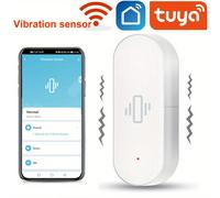 TEMU Sensor de Vibración Inteligente Tuya WiFi para Seguridad del Hogar, Monitorización Real con Notificacións por Alarma y App Smart Life