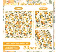 TEMU Servilletas de con Flores Naranjas para , , Banquetes - Decoraciones Elegantes de Mesa con Flores Naranjas y Hojas de Servilletas de Papel en Capas para Cenas, Mesas de Almuerzo, Ajustes de Mesa