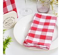 TEMU Servilletas de Tela a Cuadros Gingham Buffalo - Juego de 6 Servilletas de Algodón 100% para Mesa de Comedor -Verano 18x18 Pulgadas, Suaves, Reutilizables y Lavables, Perfectas