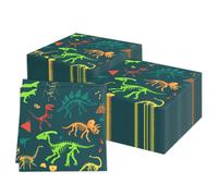 TEMU Servilletas Dino - Servilletas de Papel Desechables con Esqueleto de Dinosaurio Fósil, Suministros para Fiestas de de Dinosaurios, Tamaño Almuerzo Plegadas 6.4 X 6.4 Pulgadas, Paquete de 20