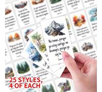 TEMU Set de 100 Tarjetas con Paisajes Españoles en Acuarela, Versículos Biblicos y Poemas - Ideal para Oraciones y como Regalos para Queridos en Navidad, Acción de Gracias, San Valentín y Pascua