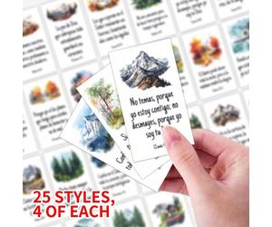 TEMU Set de 100 Tarjetas con Paisajes Españoles en Acuarela, Versículos Biblicos y Poemas - Ideal para Oraciones y como Regalos para Queridos en Navidad, Acción de Gracias, San Valentín y Pascua