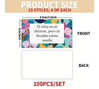 TEMU Set de 100 Tarjetas - Vibrantes Tarjetas con Citas Inspiradoras Florales en Español para , , , Día de la , Día y Regalos de Pascua