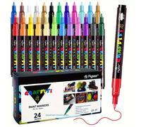 TEMU Set de 12/24 Rotuladores de Pintura Acrílica - Punta Extra de 0.07Cm, Marcadores Acrílicos para Dibujar y Pintar, Suministros Profesionales