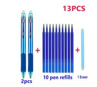 TEMU Set de 13 bolígrafos de gel, y azul, bolígrafo retráctil borrable, agarre , bolígrafo neutral mágico borrable, papelería para oficina y (2 bolígrafos + 10 recambios + 1 borrador)